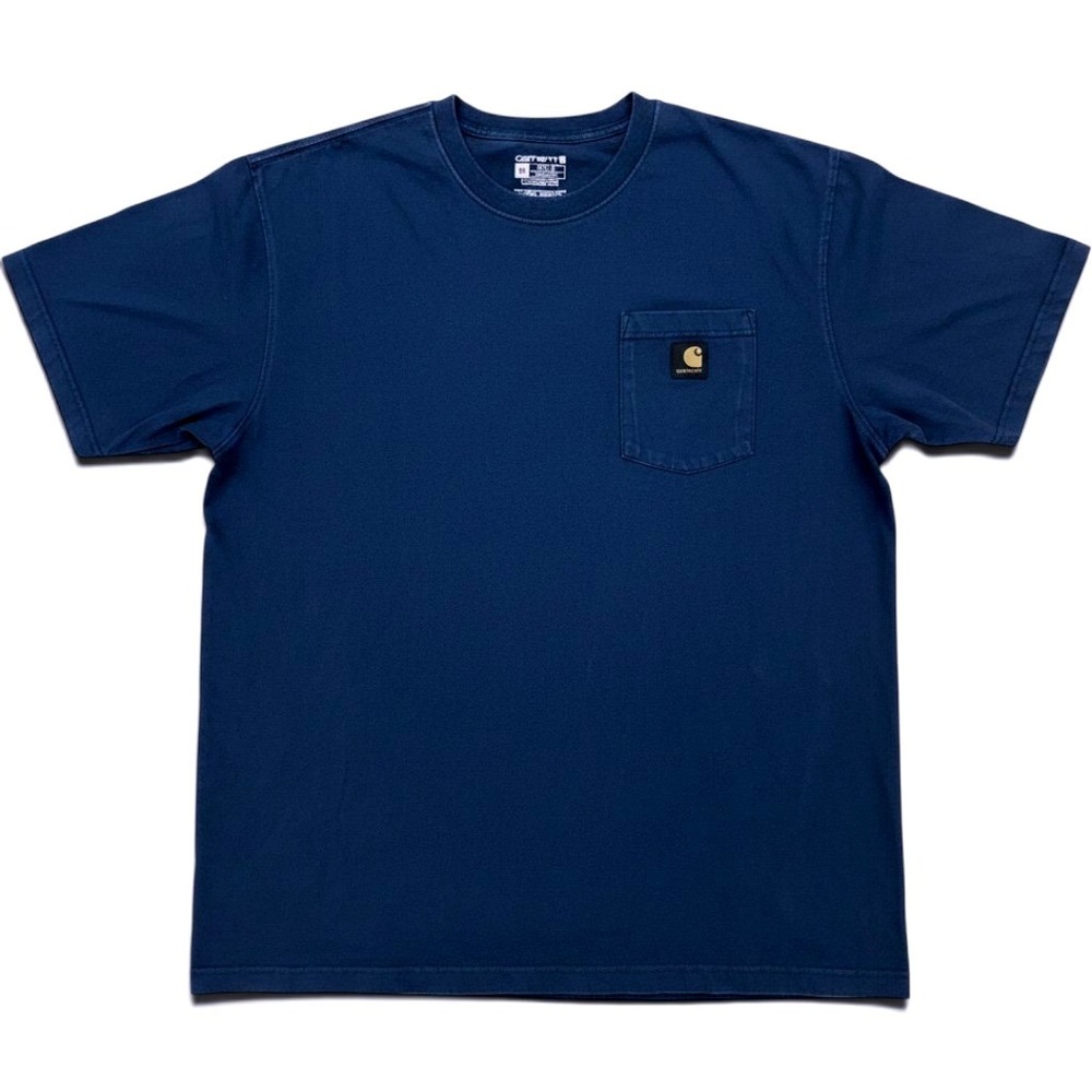 Carhartt Mens XL Loose Fit Pocket T-Shirt Navy Blue Camo Graphic TK6260-M